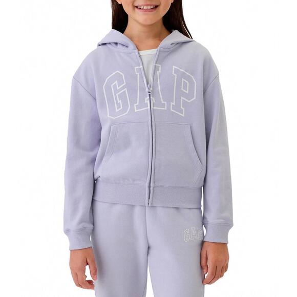 {SOLD} NWT Gap Kids Relaxed Lavender Purple Logo Zip Hoodie- Size Medium (8) - Picture 2 of 9